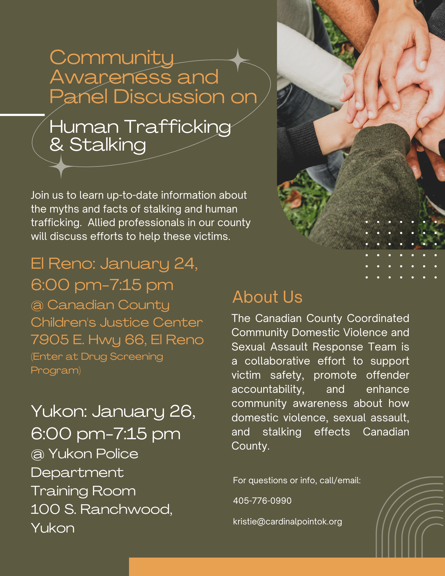 Community Awareness and Panel Discussion on Human Trafficking & Stalking